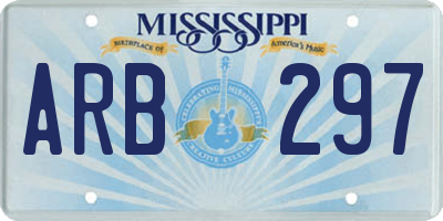 MS license plate ARB297