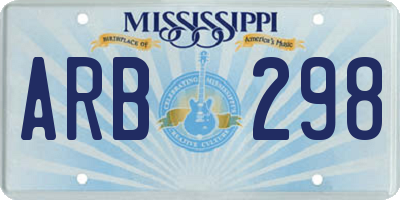 MS license plate ARB298