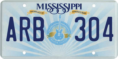 MS license plate ARB304