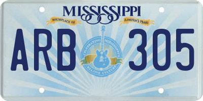 MS license plate ARB305