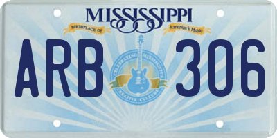 MS license plate ARB306