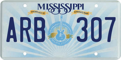 MS license plate ARB307