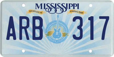 MS license plate ARB317