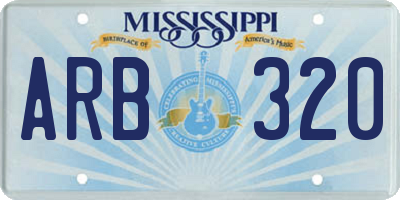 MS license plate ARB320