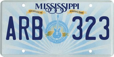 MS license plate ARB323