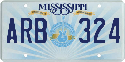 MS license plate ARB324