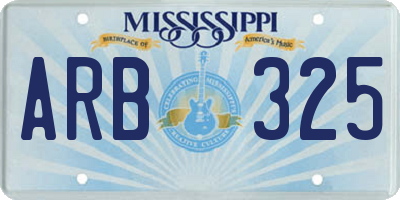 MS license plate ARB325