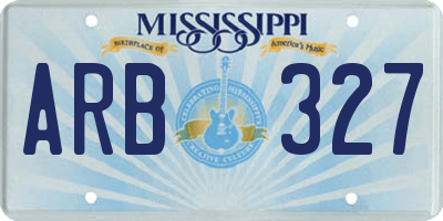 MS license plate ARB327