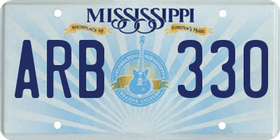 MS license plate ARB330