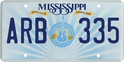 MS license plate ARB335