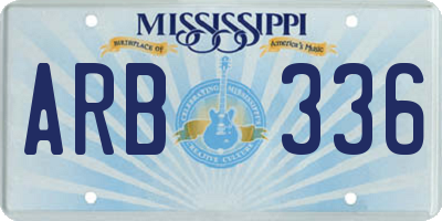 MS license plate ARB336