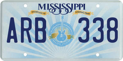 MS license plate ARB338