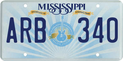 MS license plate ARB340
