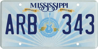 MS license plate ARB343