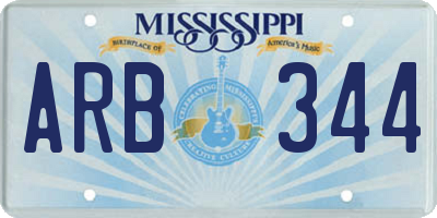 MS license plate ARB344