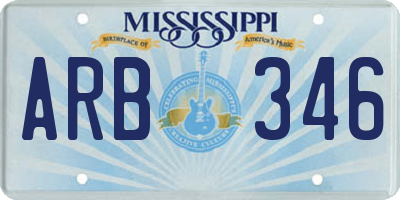 MS license plate ARB346