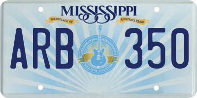 MS license plate ARB350