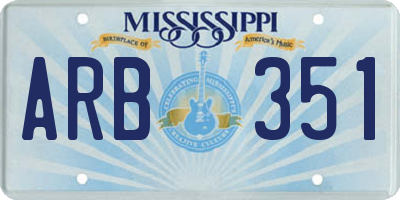 MS license plate ARB351