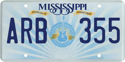 MS license plate ARB355