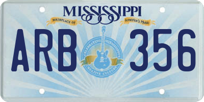 MS license plate ARB356