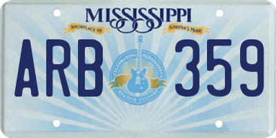 MS license plate ARB359