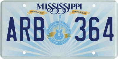 MS license plate ARB364