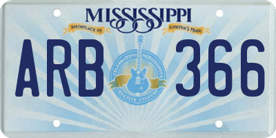 MS license plate ARB366