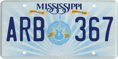 MS license plate ARB367