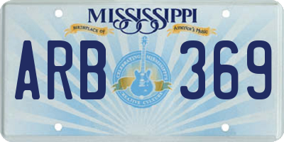 MS license plate ARB369