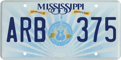 MS license plate ARB375