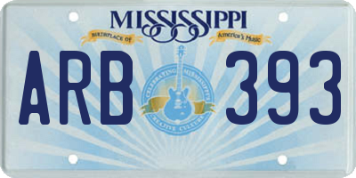 MS license plate ARB393