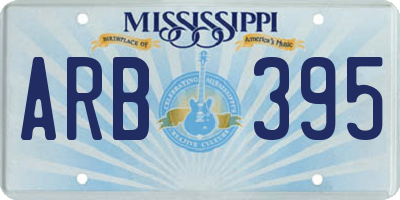MS license plate ARB395