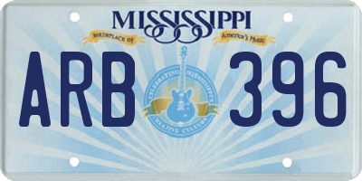MS license plate ARB396