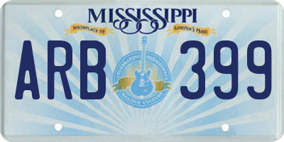 MS license plate ARB399