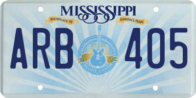 MS license plate ARB405