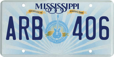 MS license plate ARB406