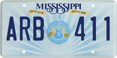 MS license plate ARB411