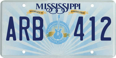 MS license plate ARB412