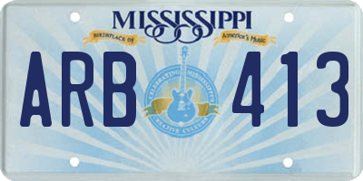 MS license plate ARB413