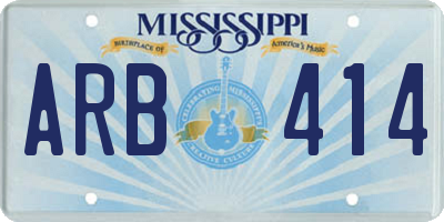 MS license plate ARB414