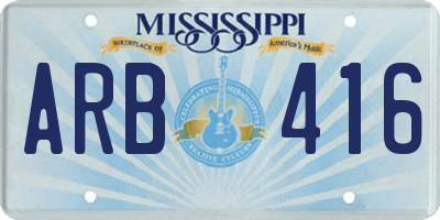 MS license plate ARB416