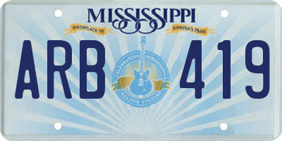 MS license plate ARB419