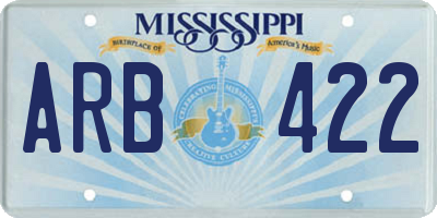 MS license plate ARB422