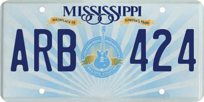 MS license plate ARB424
