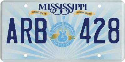 MS license plate ARB428