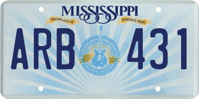 MS license plate ARB431