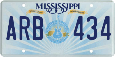 MS license plate ARB434