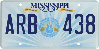 MS license plate ARB438