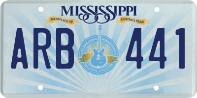 MS license plate ARB441