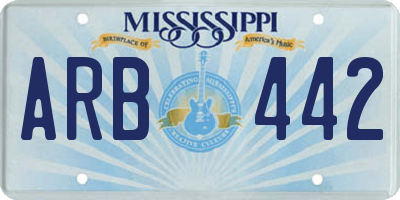 MS license plate ARB442